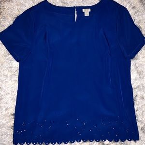 J. Crew short sleeve satin top
